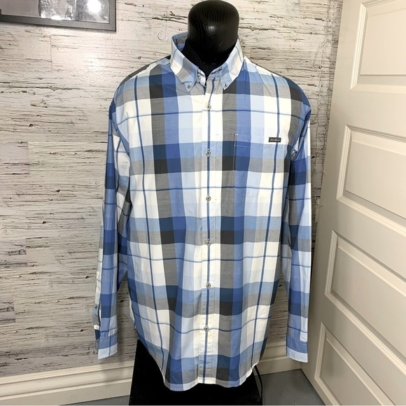 Eddie Bauer Blue White Plaid Active Casual Button Down Shirt Long Sleeves Sz 2XL - Picture 15 of 15